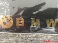 Наклейка BMW slim gold